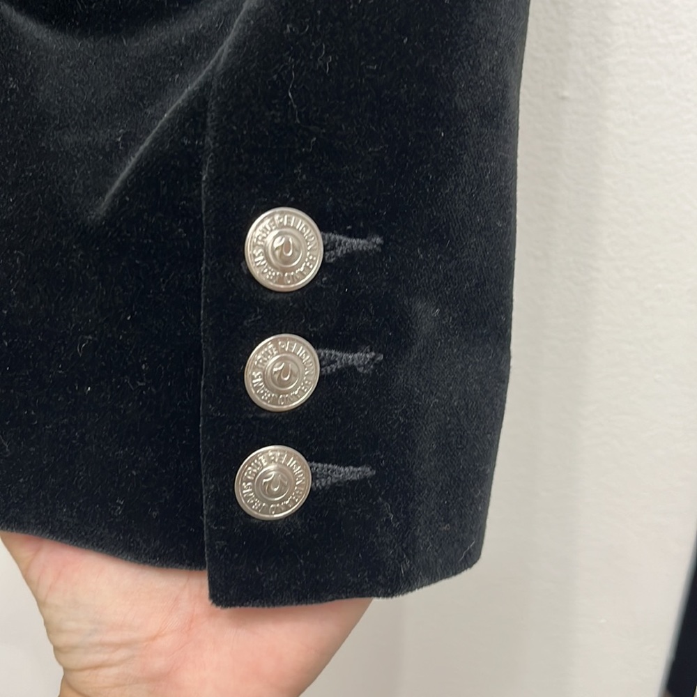 EUC True Religion Embroidered Back Velour Blazer - Picture 5 of 7